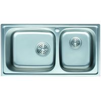 5109 Мойка прямоугольная 2-ная, врезная 820x450x190 Decor