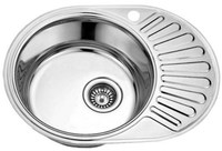7112 Мойка круглая c полкой (мини кепка) 570х450х180 Decor